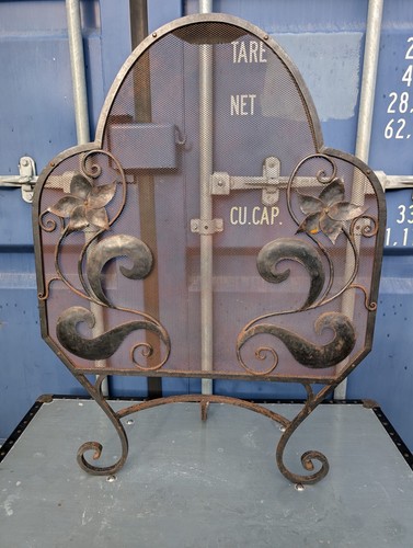 Vintage metal fireplace fire - fireplace,
