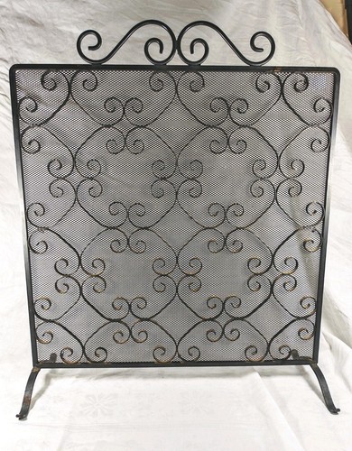 Vintage wrought iron fireplace - iron,