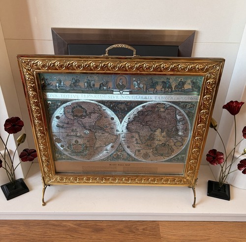 Vintage brass glass fire - glass,