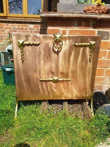 Vintage fire screen - ,, copper