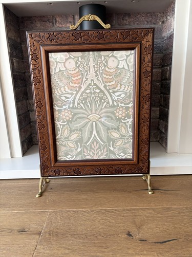 Vintage wood fire screen - wood,