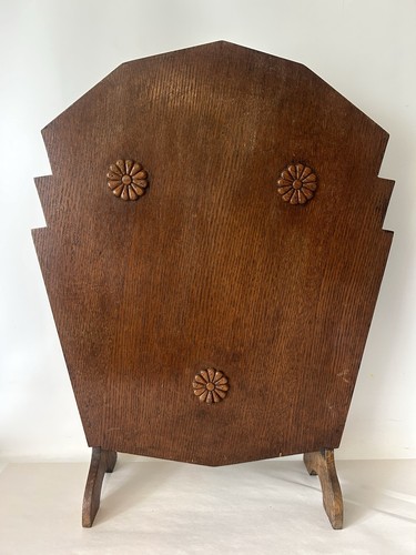 Vintage oak fire screen - oak, art