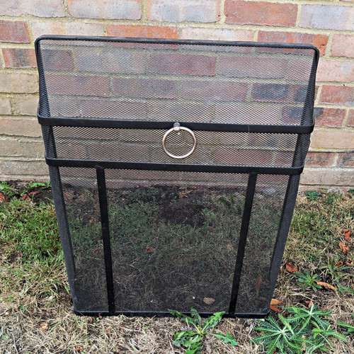 Black metal mesh fireplace - metal,