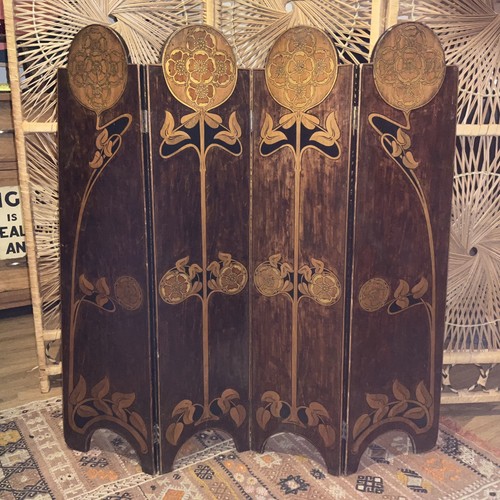 Art nouveau fire screen - art,