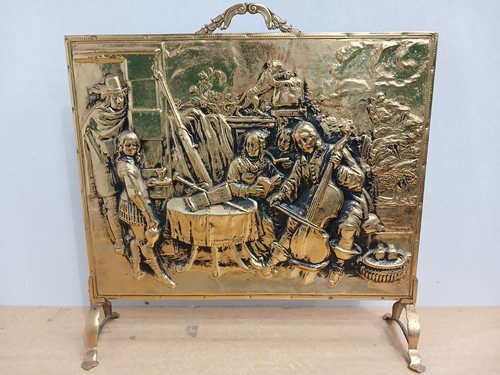 Vintage brass embossed - brass, fire