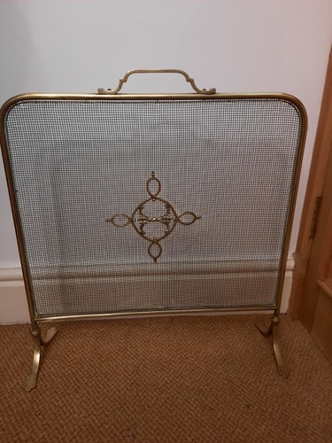 Antique edwardian brass fire - brass,