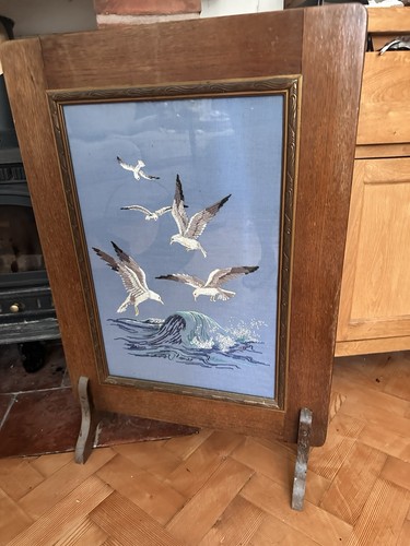 Vintage wooden fire - vintage, screen