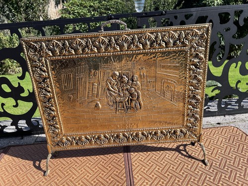Brass fireguard fire screen - brass,