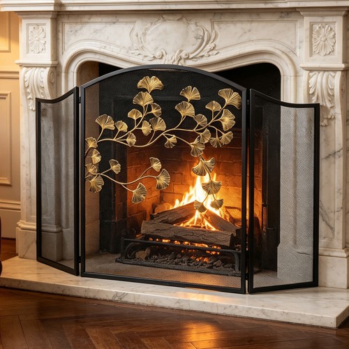 Freestanding black fireplace - freestanding,