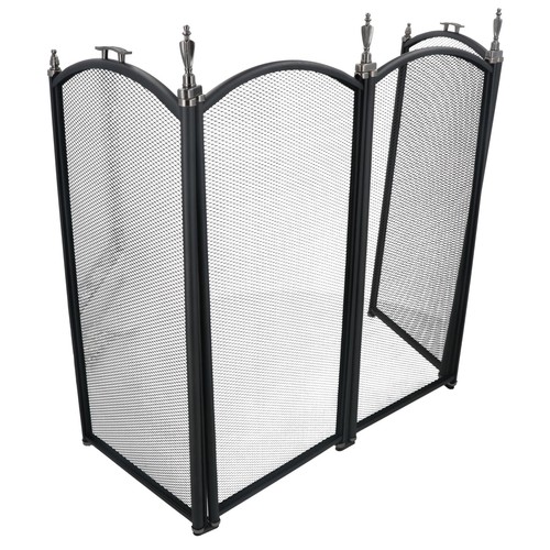 Black panel fire screen - black,