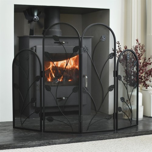 Ornate four fold fire guard - ornate,