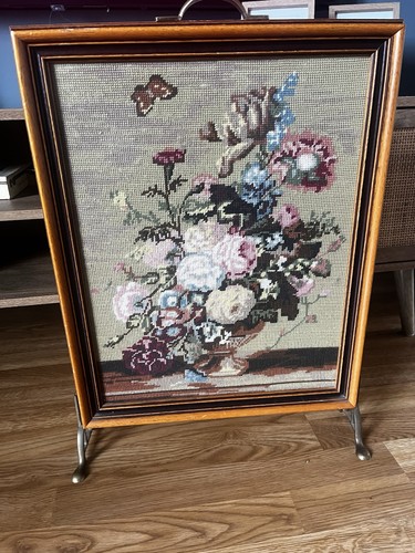 Vintage fireguard fire screen - vintage,