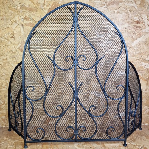 Black folding fire guard - black,