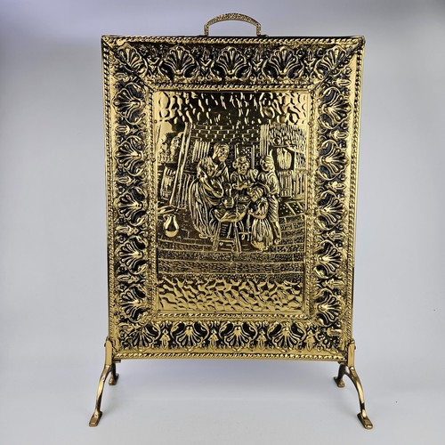 Vintage brass fireplace - vintage, screen