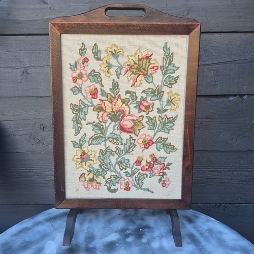 Vintage floral tapestry fire - vintage,
