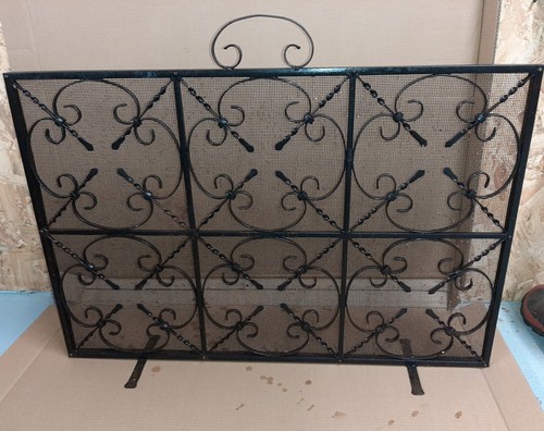 Vintage iron firescreen - vintage,