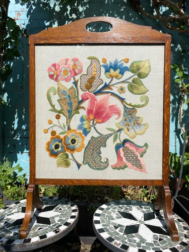 Vintage fire screen jacobean - vintage,