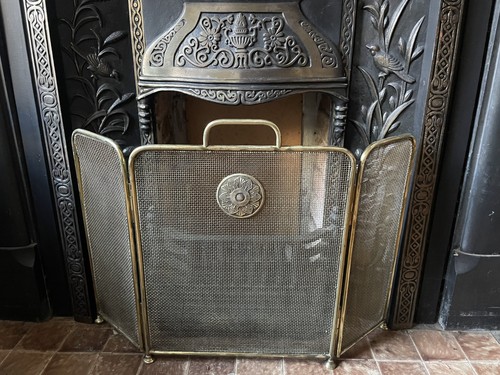 Fireguard brass antique - fireguard,