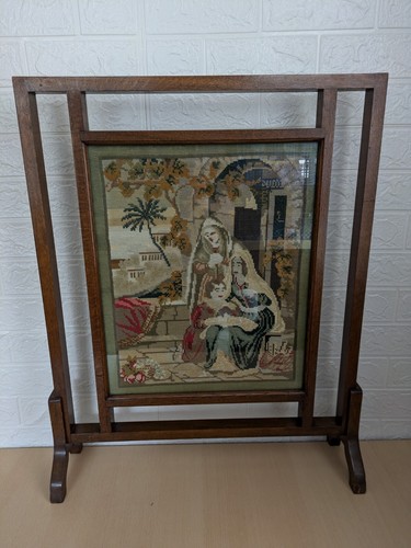 Vintage wooden fire guard - fire,