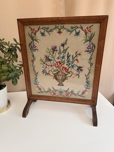 Vintage wooden firescreen - wooden,