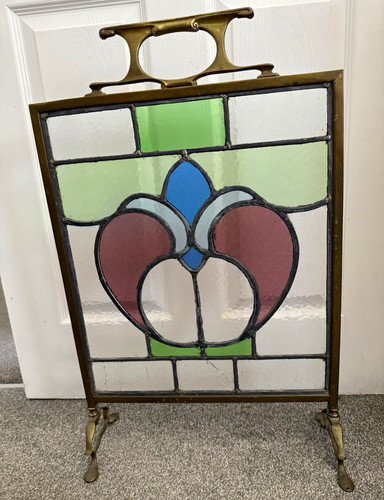 Stained glass fireplace - glass,