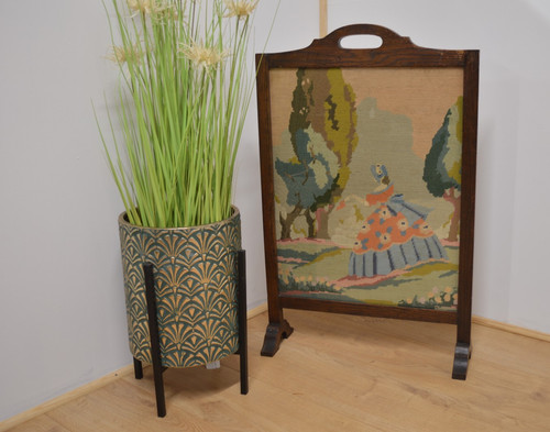 Vintage wooden oak - vintage, embroidered