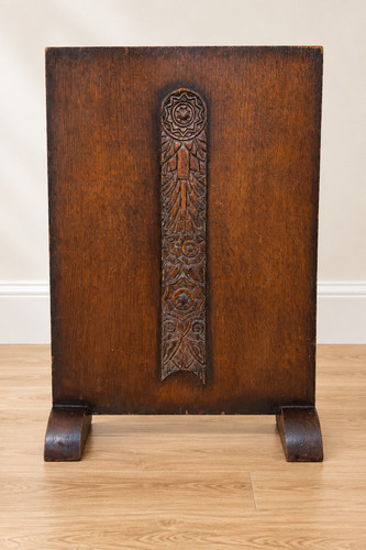 Vintage oak fire screen - vintage,