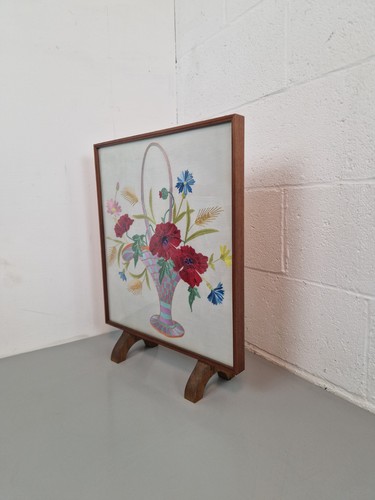 Vintage wooden fire screen - vintage,