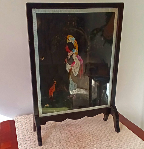 Vintage fire screen - vintage,