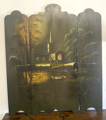 Antique panel hand painted - antique,